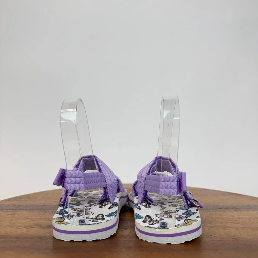 New Little Kids Wave Zone Purple Butterfly‎ Strappy Comfort Sandals Size 10 C